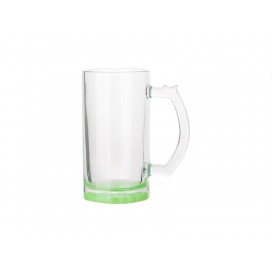 16oz Sublimation Clear Glass Beer Mug (Green Bottom)(24pcs/ctn)